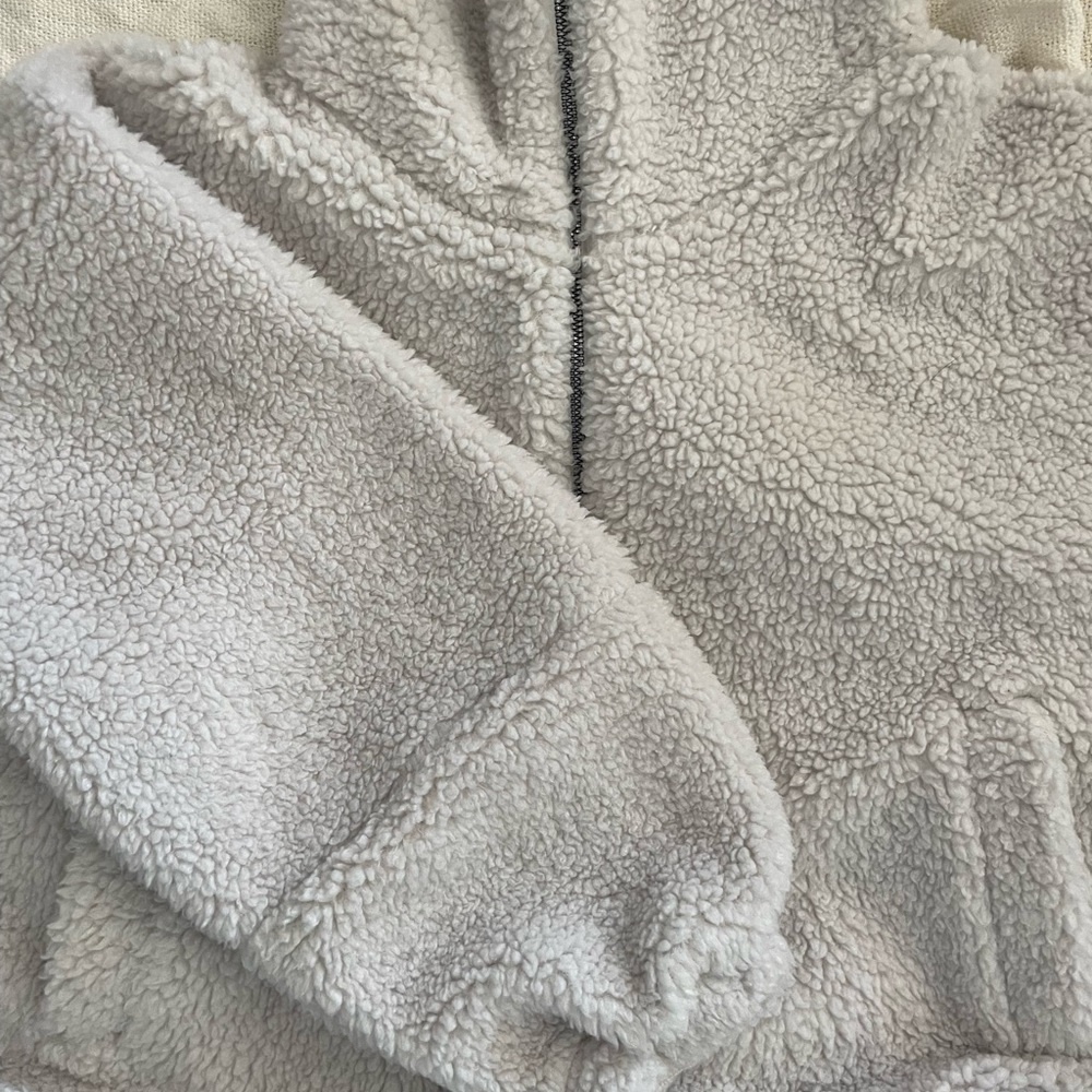 full zip fleece scuba in white